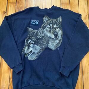 Vintage 1990s Navy Blue Timberwolf Crewneck Sweatshirt